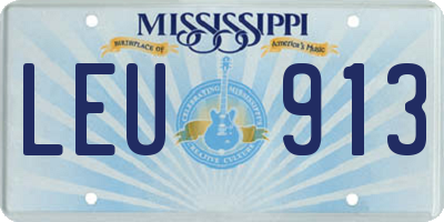 MS license plate LEU913