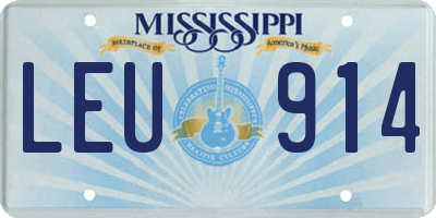 MS license plate LEU914