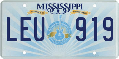 MS license plate LEU919
