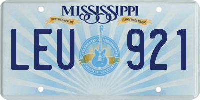 MS license plate LEU921