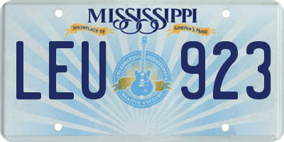 MS license plate LEU923