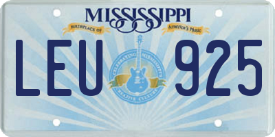 MS license plate LEU925
