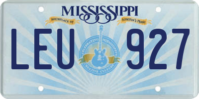 MS license plate LEU927