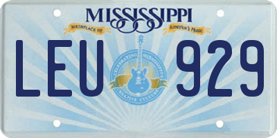 MS license plate LEU929