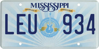 MS license plate LEU934