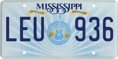 MS license plate LEU936