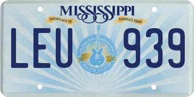 MS license plate LEU939