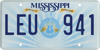 MS license plate LEU941