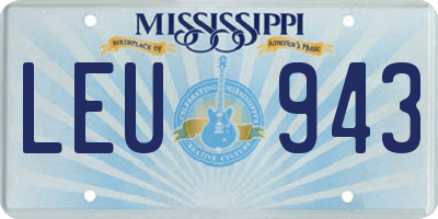 MS license plate LEU943