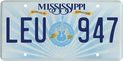 MS license plate LEU947