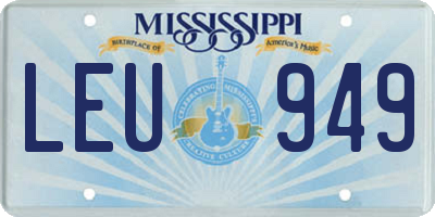 MS license plate LEU949