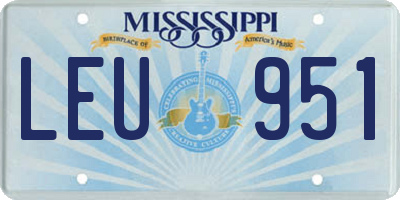 MS license plate LEU951