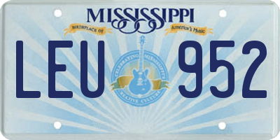 MS license plate LEU952