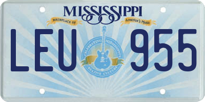 MS license plate LEU955