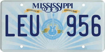 MS license plate LEU956