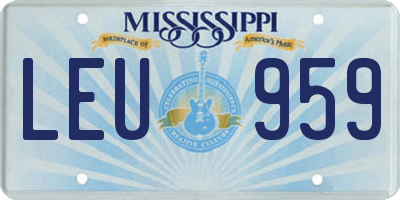 MS license plate LEU959