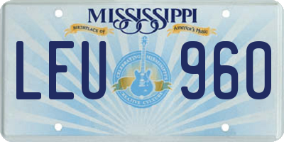 MS license plate LEU960