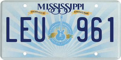 MS license plate LEU961