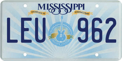 MS license plate LEU962