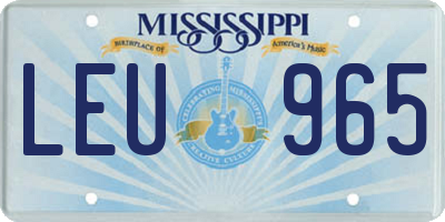 MS license plate LEU965