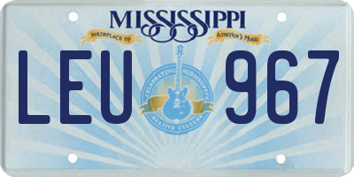 MS license plate LEU967