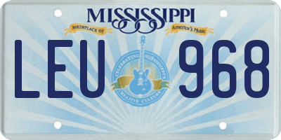 MS license plate LEU968
