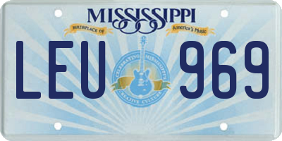 MS license plate LEU969