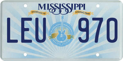 MS license plate LEU970