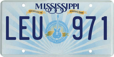 MS license plate LEU971
