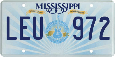 MS license plate LEU972