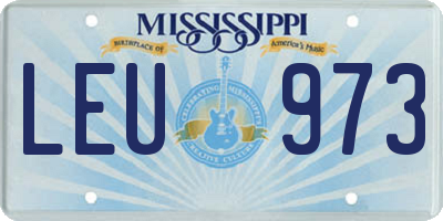 MS license plate LEU973