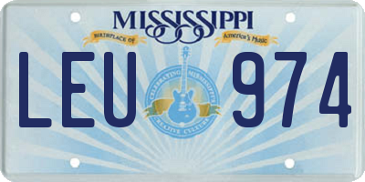 MS license plate LEU974