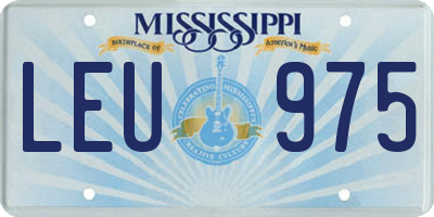 MS license plate LEU975