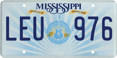 MS license plate LEU976