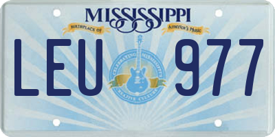 MS license plate LEU977