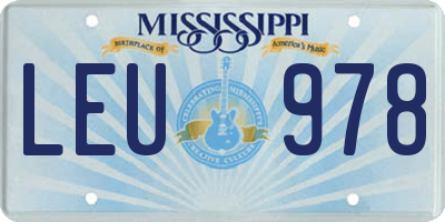 MS license plate LEU978