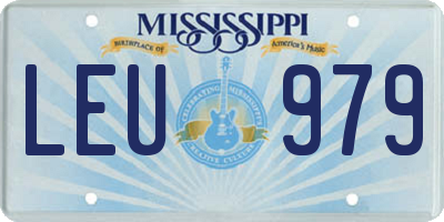 MS license plate LEU979