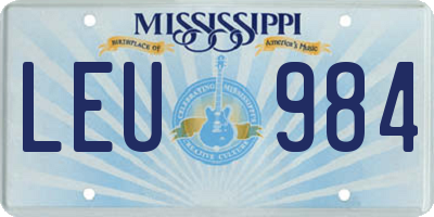 MS license plate LEU984