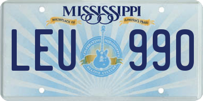 MS license plate LEU990