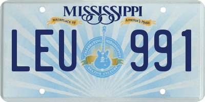 MS license plate LEU991
