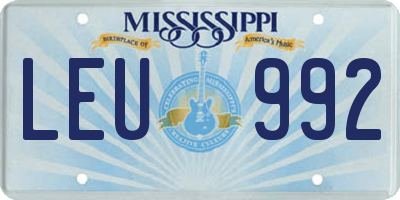 MS license plate LEU992