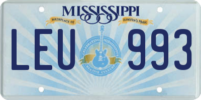 MS license plate LEU993