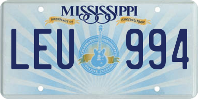 MS license plate LEU994