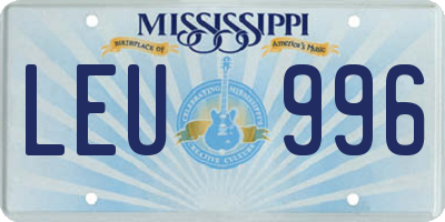 MS license plate LEU996