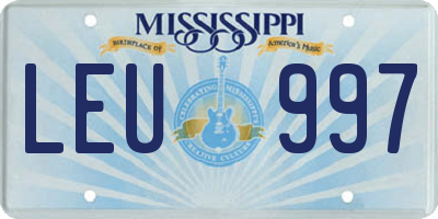 MS license plate LEU997