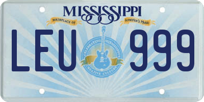 MS license plate LEU999