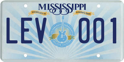 MS license plate LEV001