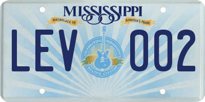 MS license plate LEV002