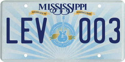 MS license plate LEV003