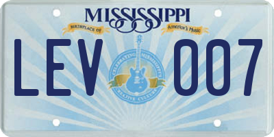 MS license plate LEV007